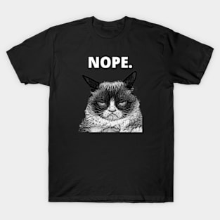 Nope Cat Angry Meme T-Shirt
